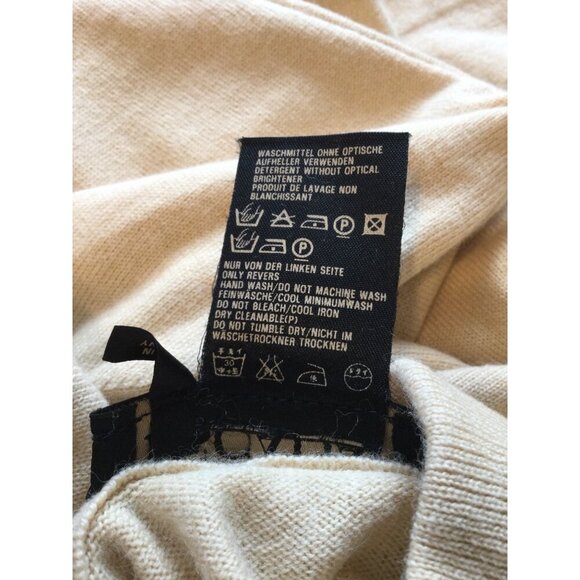 NWT Vintage Escada Womens Beige Turtleneck Sweater Size 44 Cashmere Wool Blend L - Picture 5 of 10